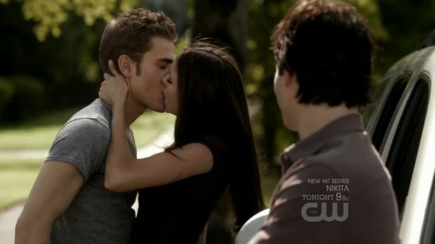 vampire diaries damon and elena kiss. Elena doth protest too much